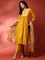 Mustard Silk embroidered three piece suit set