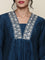 Muslin Midnight Blue embroidered Three piece suit set