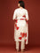 Cream Muslin Floral Printed Three Piece Set