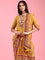 Mustard Crepe Printed Three Piece Suit Set