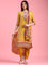 Mustard Crepe Printed Three Piece Suit Set