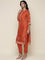Burnt orange Dola silk three piece suit set