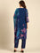 Midnight blue leheriya printed georgette three piece embroidered suit set