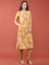 Mustard Dola Silk Floral Digital Print Three Piece Set