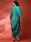 Green muslin embroidered three piece suit set