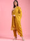 Mustard Modal Silk Embroidery Three Piece Suit Set