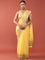 Lemon Crepe Embroidery Saree With Readymade Blouse