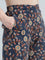 Navy Woven Viscose Printed Palazzo