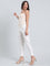White Poly Modal Metallic Pants