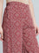Red Woven Viscose Printed Palazzo