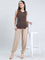 Dark Beige Viscose Stretch Harems