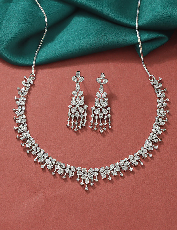Designer Zirconia Crystal Elegance Necklace Set