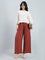 Red Woven Viscose Printed Palazzo