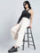 Cream Fleece Wide Pant