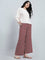 Red Woven Viscose Printed Palazzo