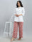 Red Woven Viscose Printed Palazzo