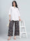 Navy Woven Viscose Printed Palazzo