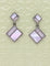 Fancy Black Metal Square Drop Earrings