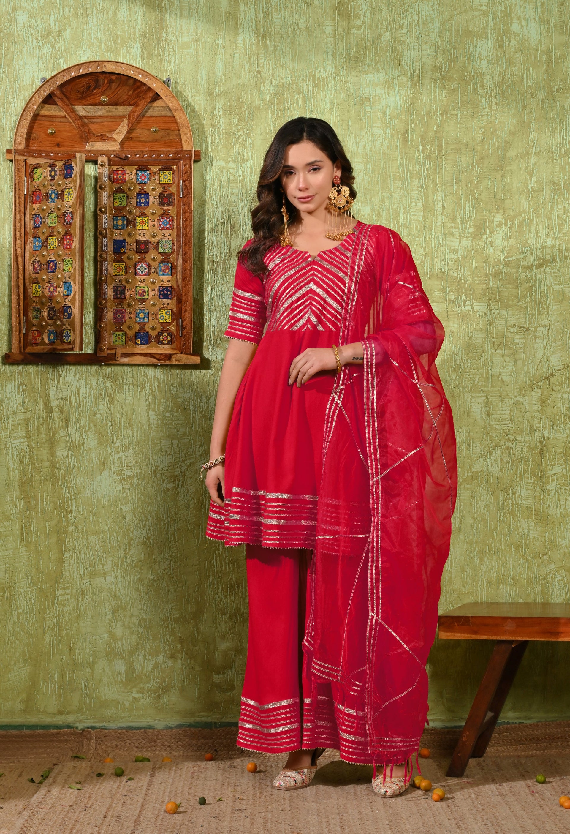 Classic Pink Rayon Embroidered Kurta Set