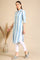 Blue Striped Crepe Kurta with Circular Hemline