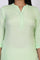 Mint Green Solid Lace Trim Straight Kurta