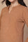 Brown Textured Straight Kurti