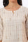 Beige Printed Cotton Blend Straight Kurta & Trousers Set