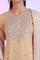 Beige Yarn Dyed Flarred Kurta with Leggings & Stole Set