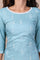Blue Embroidered Straight Rayon Kurta with Trouser Set