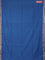 Bengal soft cotton saree cs blue with plain body and zari woven piping border