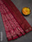 Chanderi silk cotton saree magenta pink with allover prints and banarasi style border