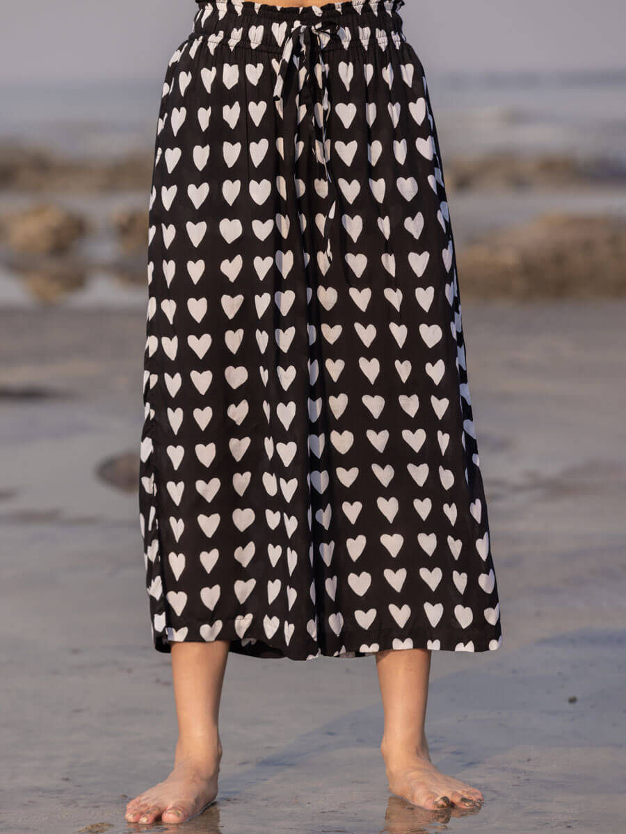 Adham Black Modal Palazzo Pants