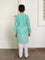 Set of 3 - Adwait Organic Cotton Block Printed Long Kurta with Jacket