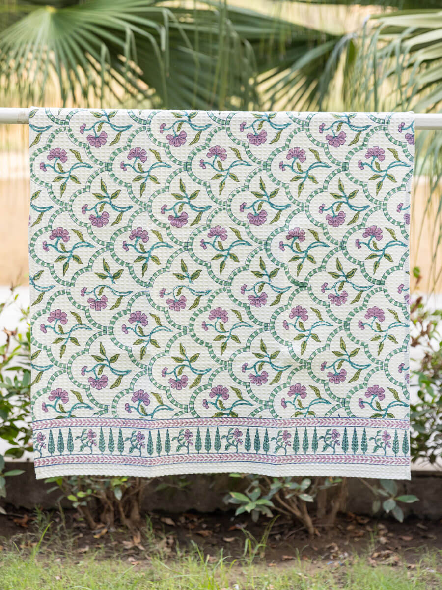 Anokhi Block Printed Cotton Bath Towel