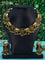 Antique necklace elephant & floral design with kemp stones and golden beads hangings