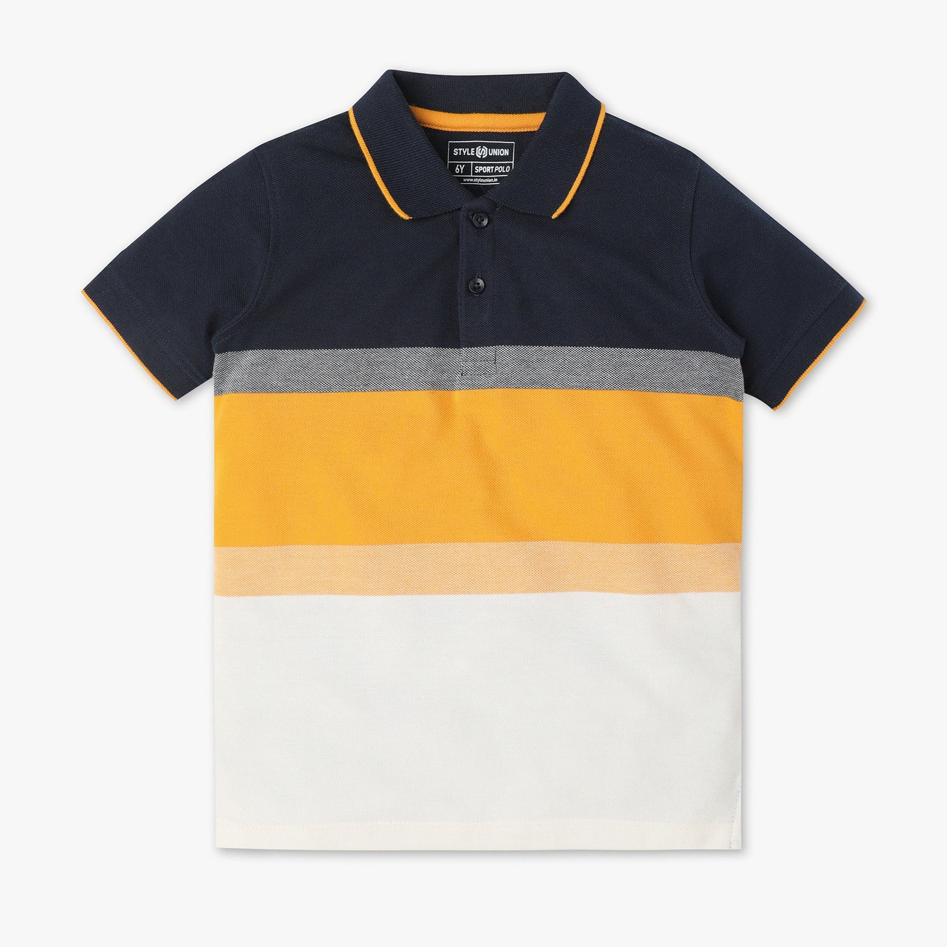 Boys Striped Half Sleeve Polo T-Shirt