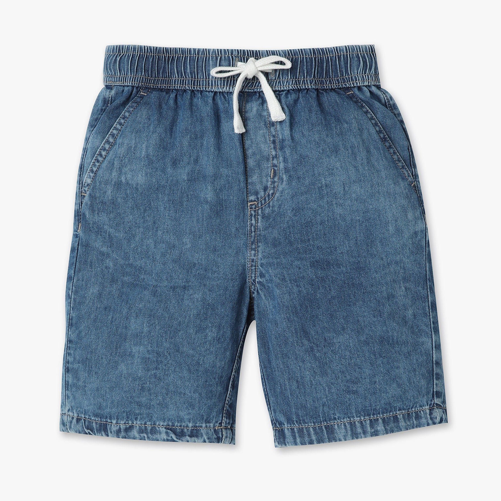 Boys Solid Above Knee Fully Elasticated With Drawcord Shorts