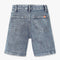 Below Knee Length Stretchable Denim Shorts With Front Cut And Sew