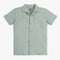 Boys Solid Lapel Collar Cuban Shirt