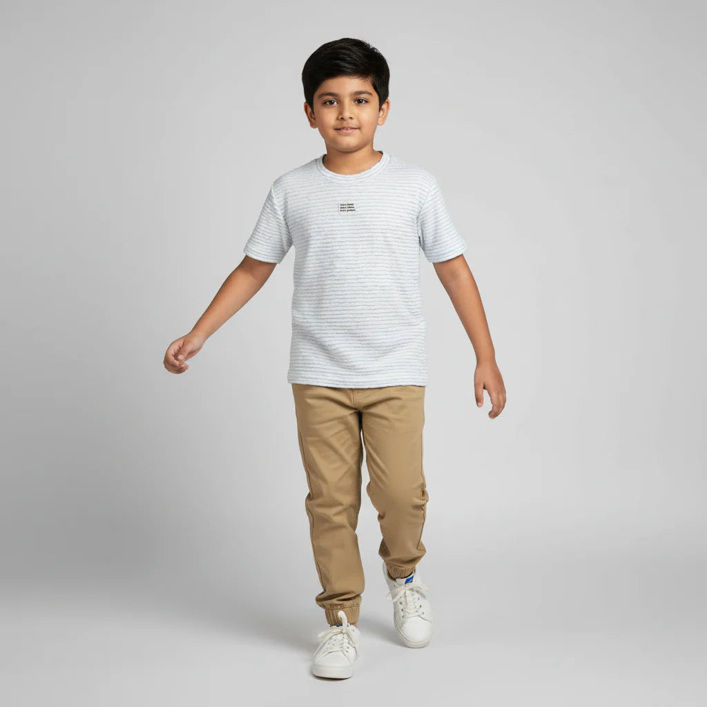 Boys Structured Crew Neck T-Shirt