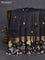 Banarasi tussar silk saree black with zari woven buttas and zari woven floral digital printed border