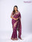 Banarasi munga silk saree purple with allover silver & gold zari weaves and zari woven lace border