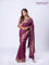 Banarasi munga silk saree purple with allover silver & gold zari weaves and zari woven lace border