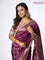 Banarasi munga silk saree purple with allover silver & gold zari weaves and zari woven lace border
