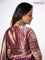 Banarasi munga silk saree purple with allover silver & gold zari weaves and zari woven lace border