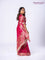 Banarasi munga silk saree pink with allover silver & gold zari weaves and zari woven lace border