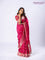 Banarasi munga silk saree pink with allover silver & gold zari weaves and zari woven lace border