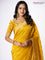 Banarasi munga silk saree yellow with allover silver & gold zari weaves and zari woven lace border