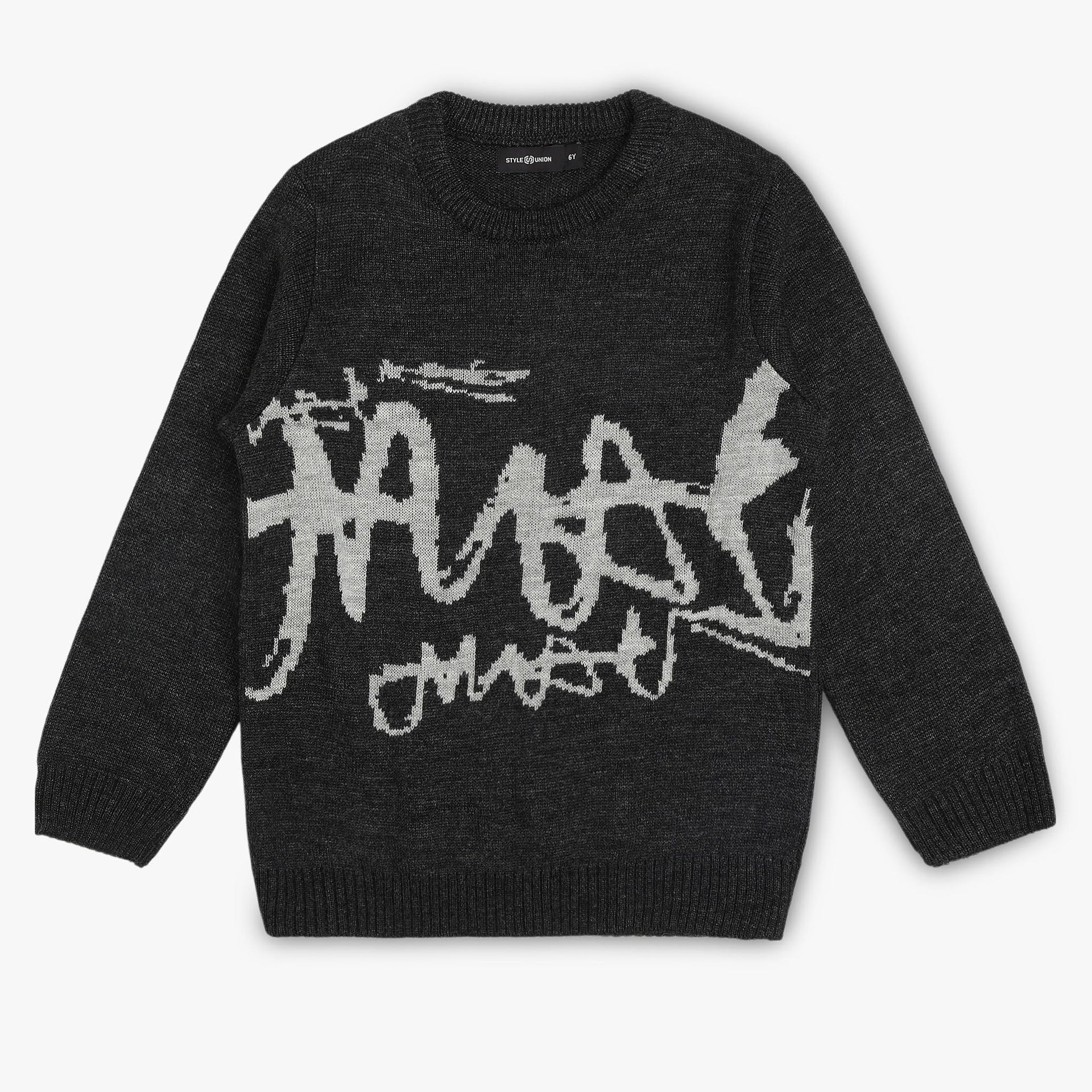 Boys Structured Crew Neck Sweater