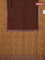 Chanderi silk cotton saree brown and sandal with allover zari buttas and printed border